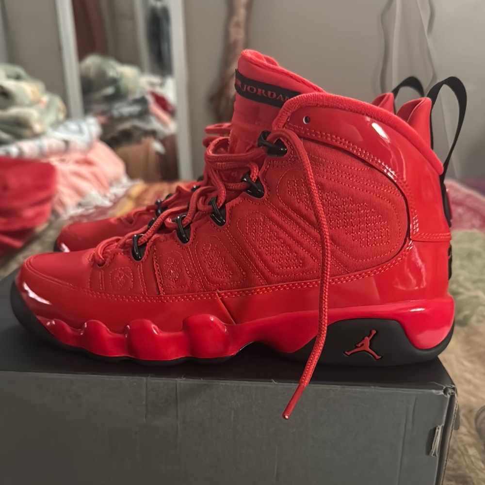 Jordan Red Sneakers High-Top Bold Design $250